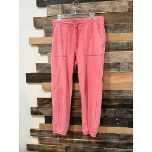 Aerie lounge pink cotton pants relax fit size Large Long